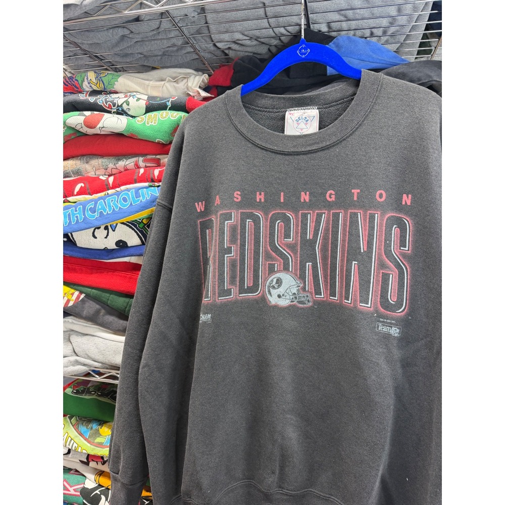 Vintage 1991 Washington Redskins Sweatshirt XL Delta NFL Faded Black Crewneck